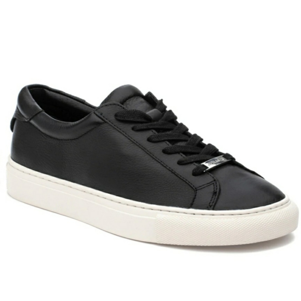 JSlides Black Leather Lucki Sneakers